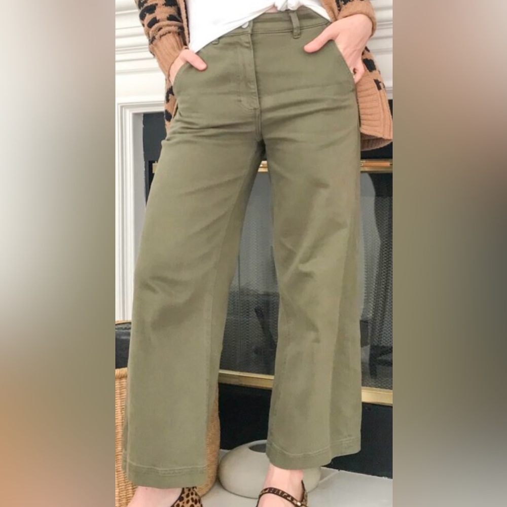 Everlane classic high waist crop - size 6 green